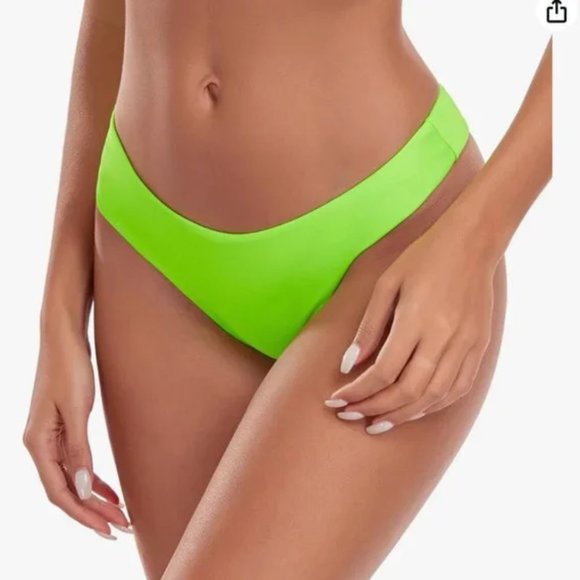 Brand New Neon Lime Green Bikini Swim Suit - Size Small - Picture 3 of 5